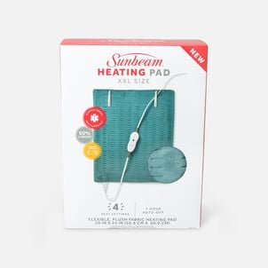 Sunbeam Premium 2X-Large Plush Heating Pad, Dark Teal, 4 Heat Settings