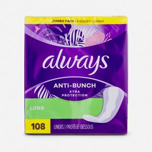 Always Panty Liners, Long, Unscented, 108 ct.