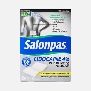 Salonpas&reg; Lidocaine 4% Pain Relieving Gel-Patch, 6 ct.