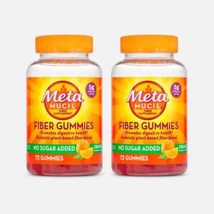 Metamucil Fiber Gummies, No Sugar Added, Orange,  72 ct. (2-Pack)